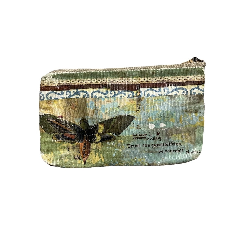 Kelly Rae Roberts Trust The Possibilities Butterfly   Small Moth Purse 7" x 4"